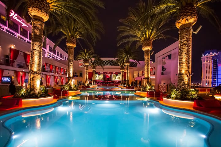 Pool night image at the The Cromwell Las Vegas in Las Vegas, Nevada