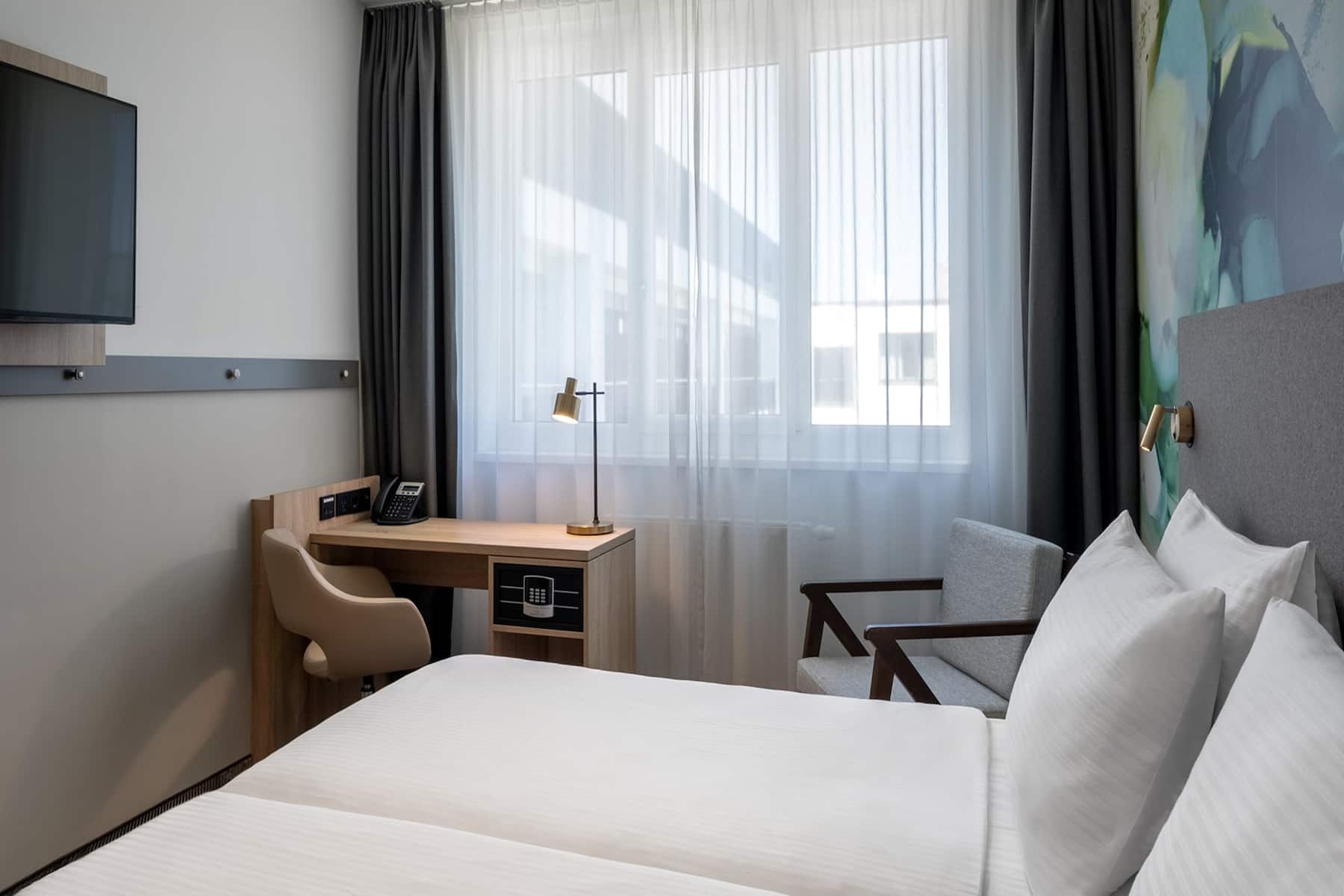 Guest room at the Wyndham Garden Munich Messe in Munich, Other than US/Canada