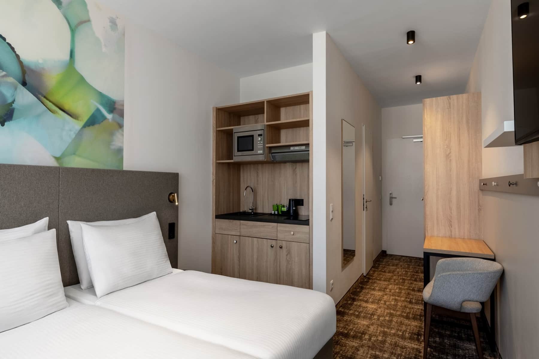 Guest room at the Wyndham Garden Munich Messe in Munich, Other than US/Canada