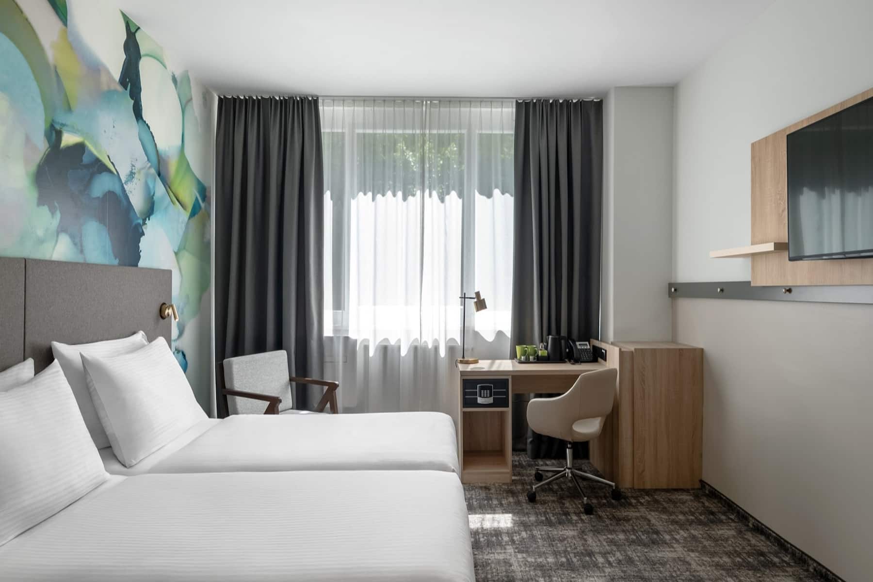 Guest room at the Wyndham Garden Munich Messe in Munich, Other than US/Canada