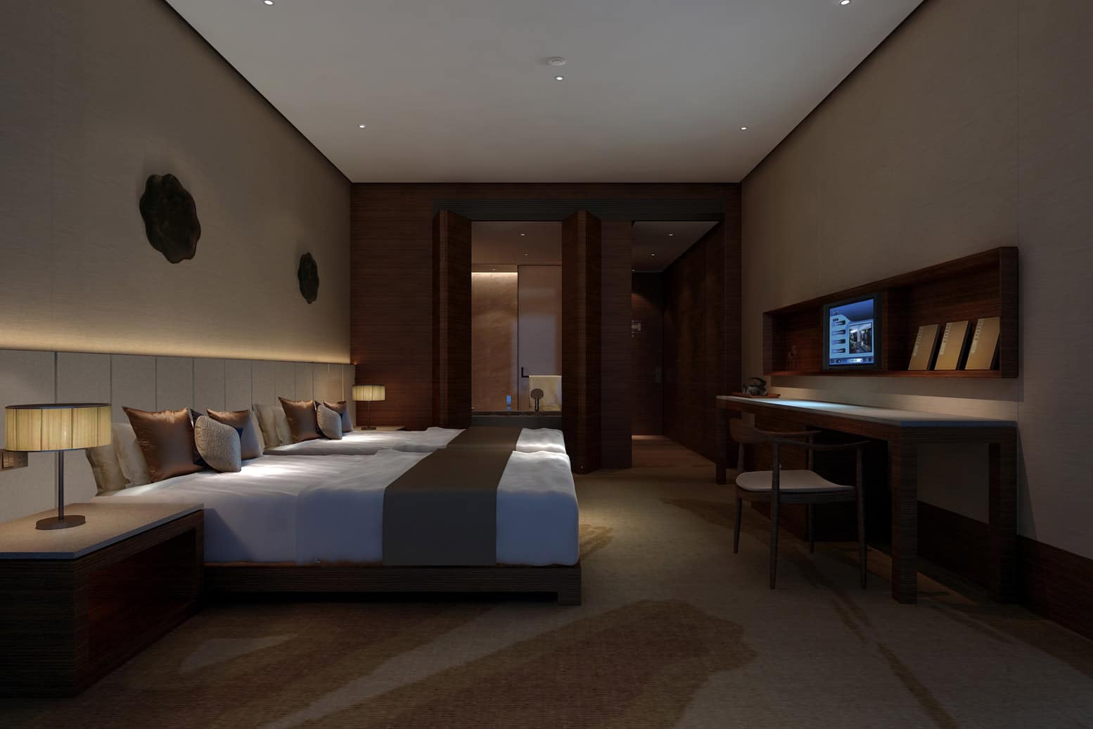 Double bed guest room at the Wyndham Grand Plaza Royale Kaidi in Chuzhou, Other than US/Canada