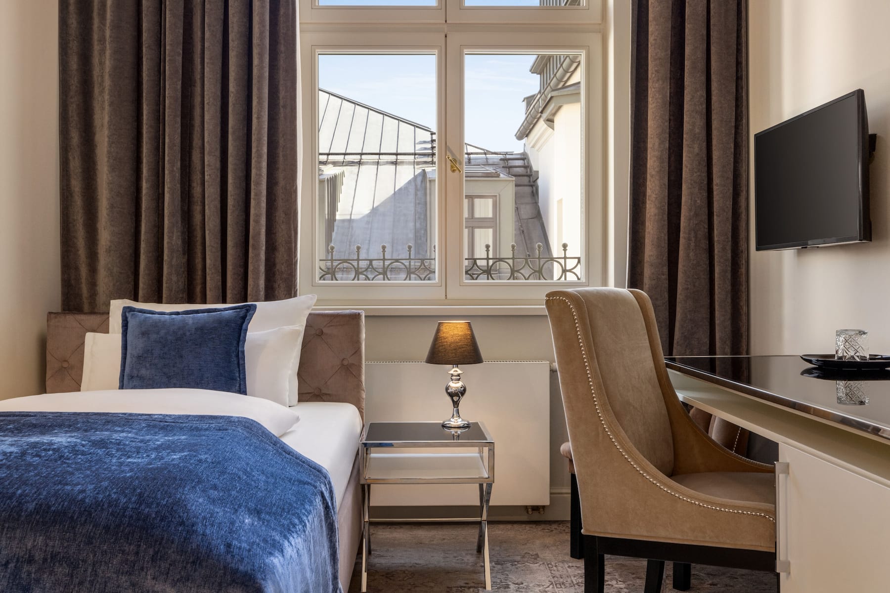 Guest room at the Wyndham Grand Krakow Old Town in Cracow, Other than US/Canada