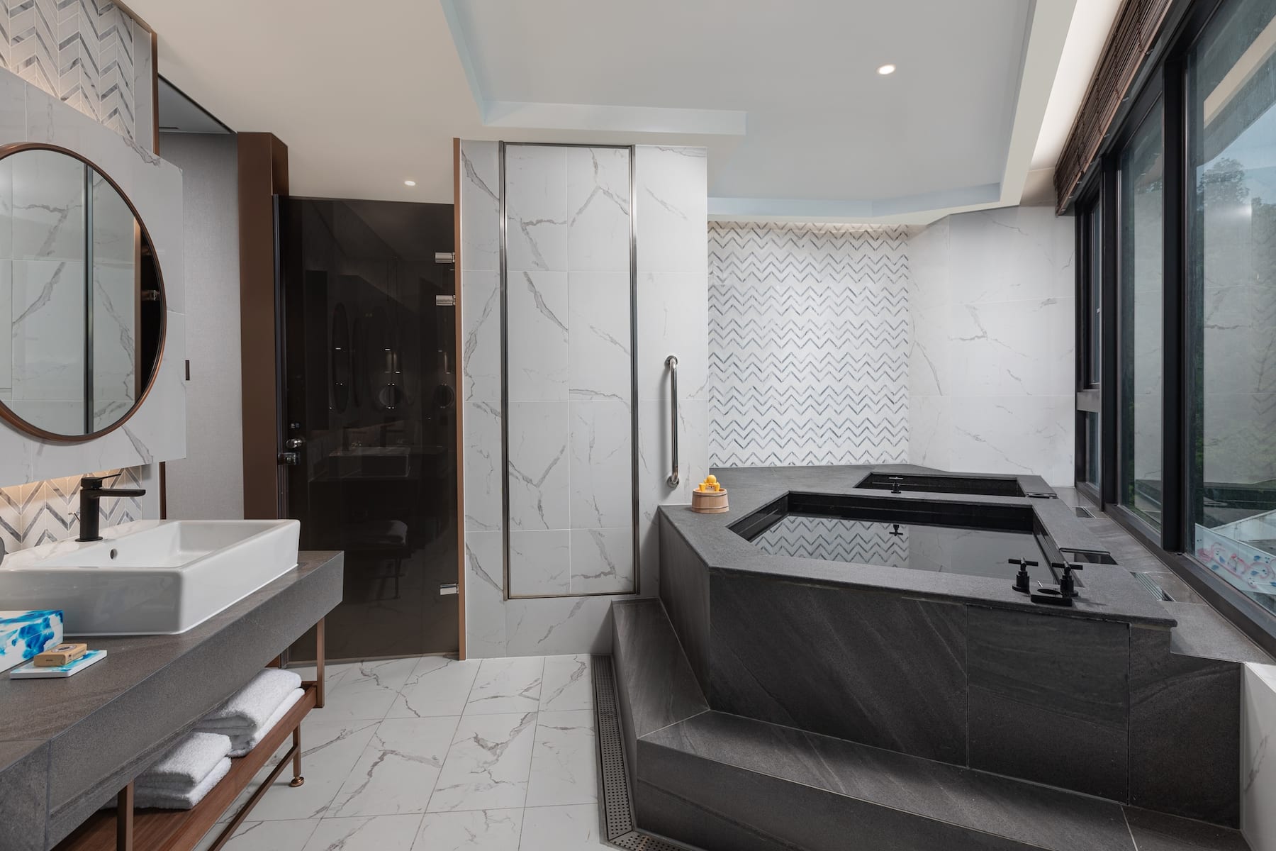 Guest room bath at the Wyndham Sun Moon Lake in Taiwan-Nantou, Other than US/Canada