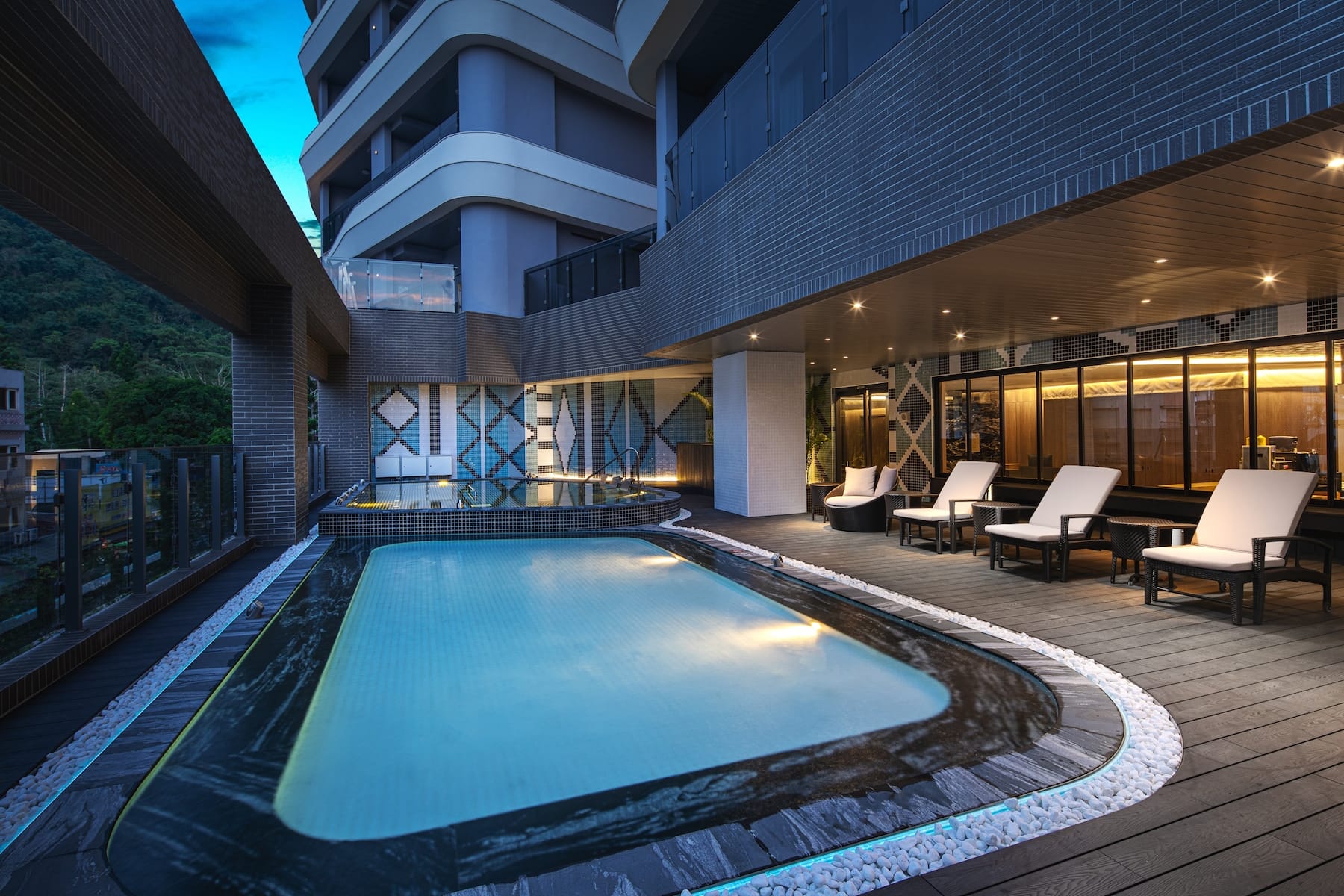 Hot tub at the Wyndham Sun Moon Lake in Taiwan-Nantou, Other than US/Canada