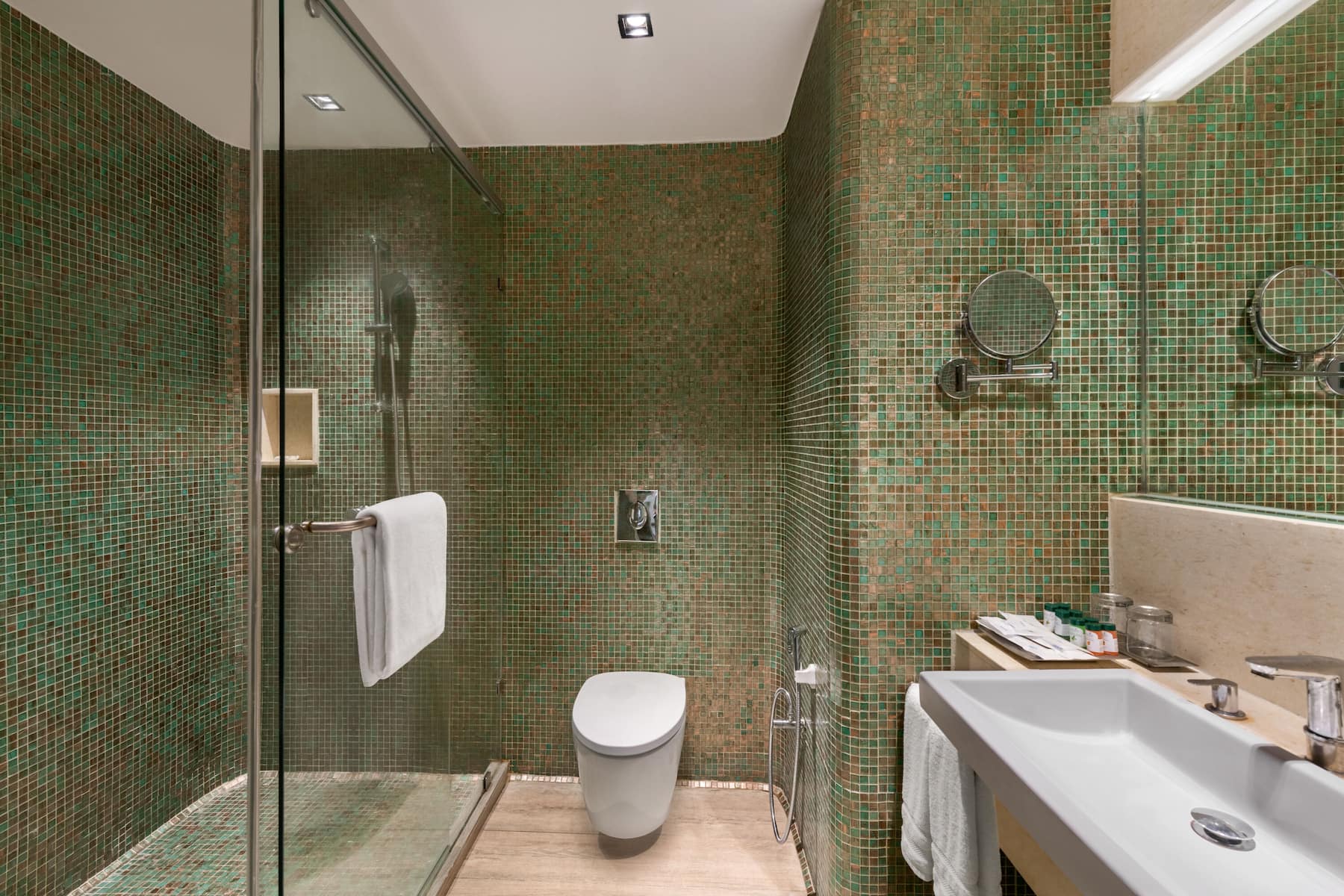 Guest room bath at the Wyndham Ahmedabad Shela in Ahmedabad, Other than US/Canada