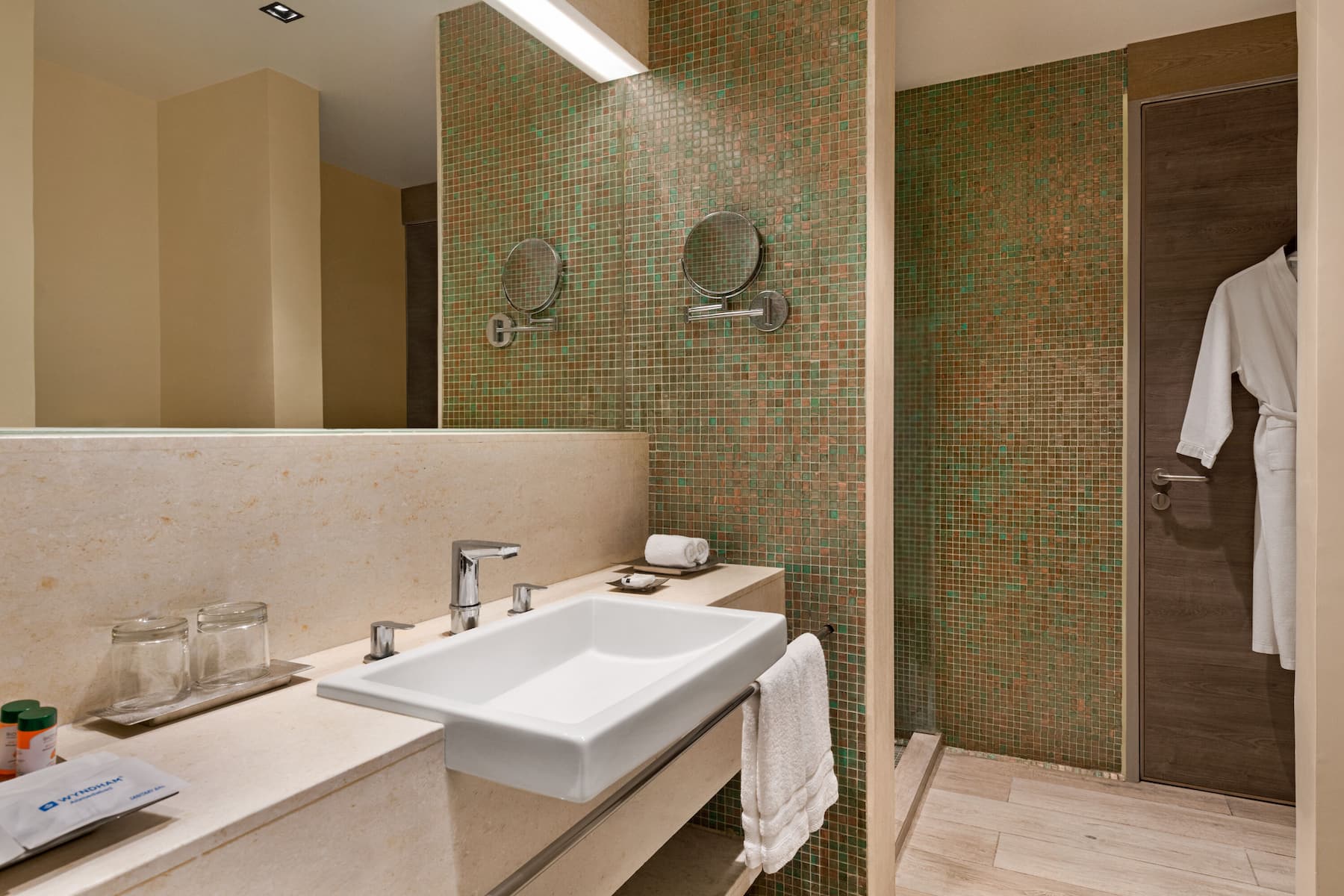Guest room bath at the Wyndham Ahmedabad Shela in Ahmedabad, Other than US/Canada