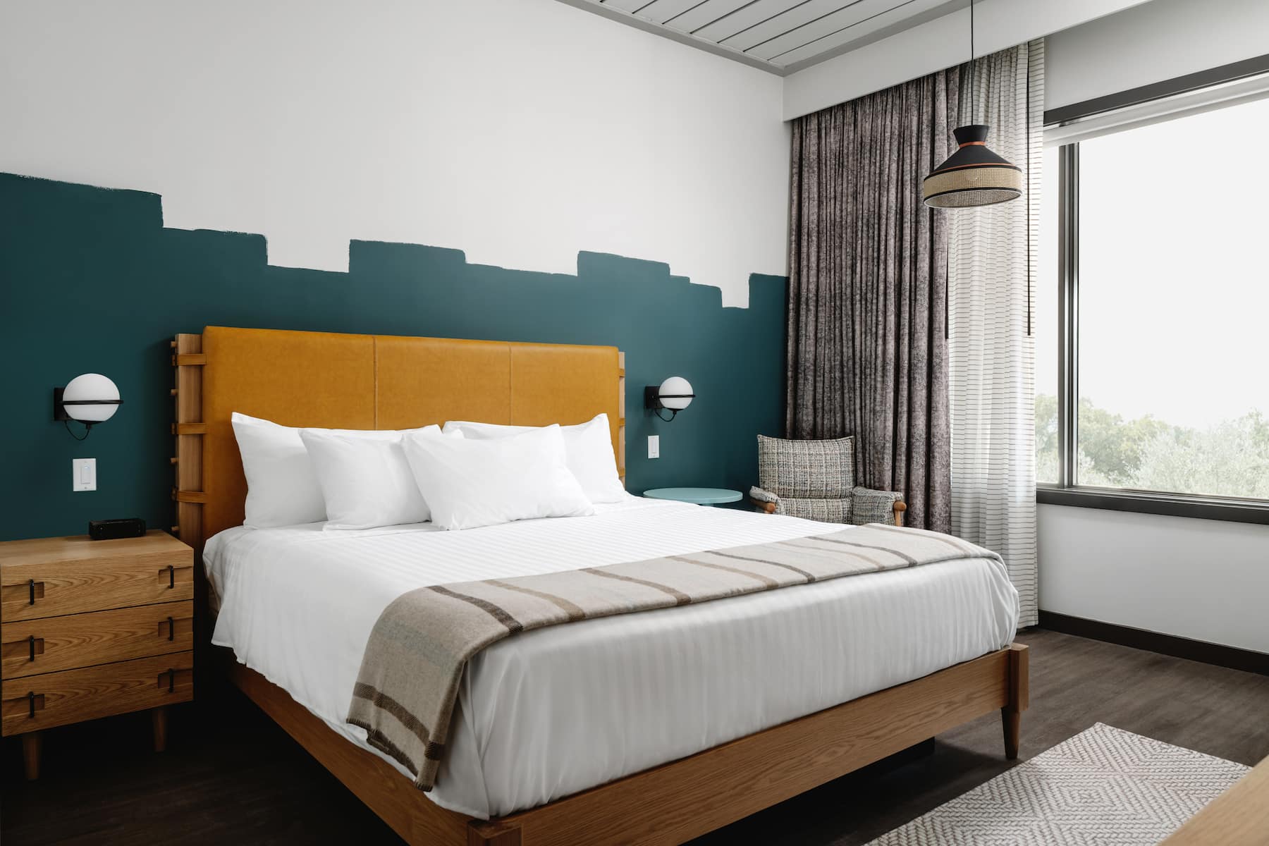 Guest room at the Origin Austin, a Wyndham Hotel in Austin, Texas
