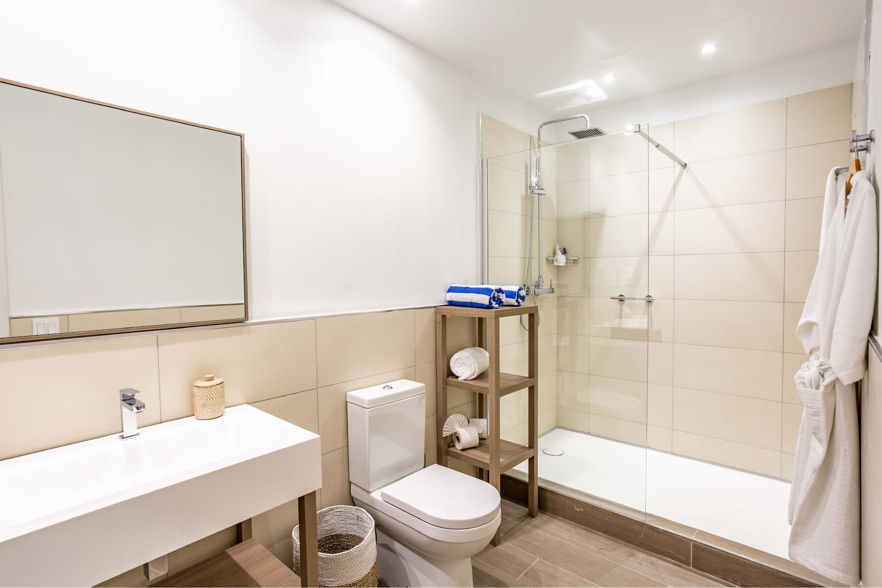 Guest room bath at the Wyndham Tortola BVI Lambert Beach Resort in East End, Other than US/Canada