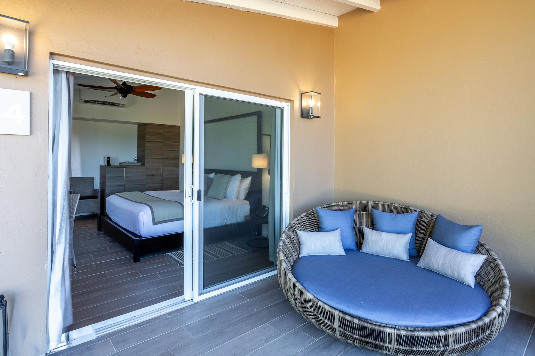 Guest room patio at the Wyndham Tortola BVI Lambert Beach Resort in East End, Other than US/Canada