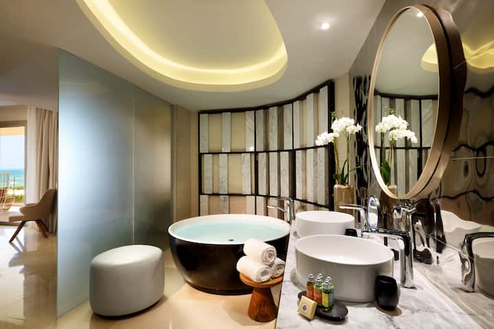 Guest room bath at the TRS Coral Costa Mujeres, a Registry Collection Hotel in Cancun, Other than US/Canada