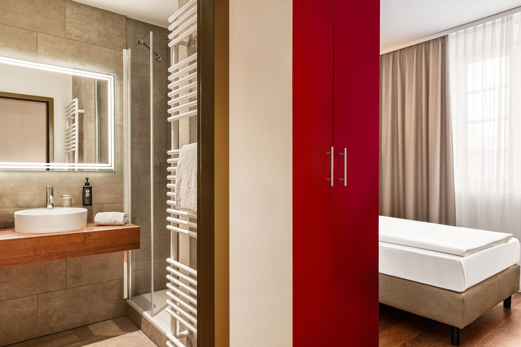 Guest room bath at the Amedia Plaza Speyer, Trademark Collection by Wyndham in Speyer, Other than US/Canada