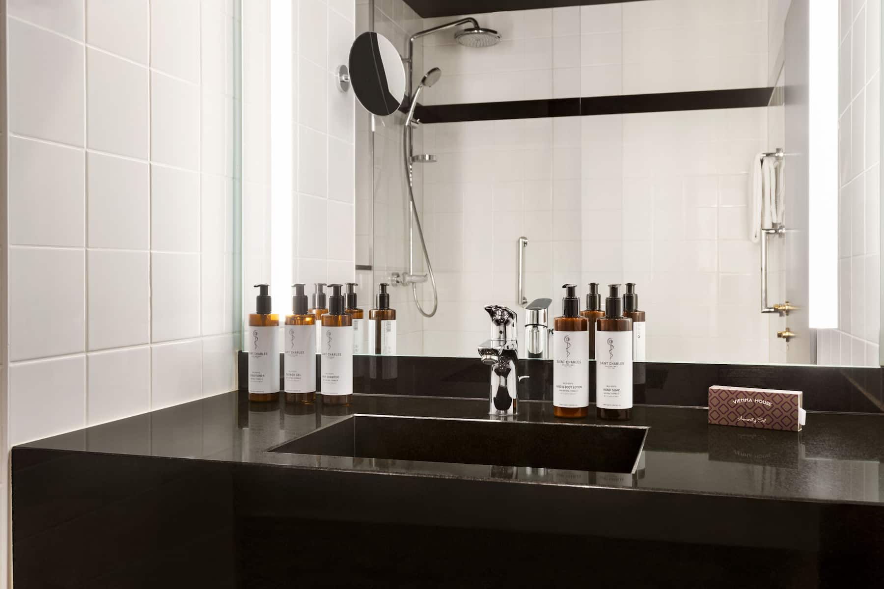 Guest room bath at the Vienna House by Wyndham Diplomat Prague in Prague, Other than US/Canada