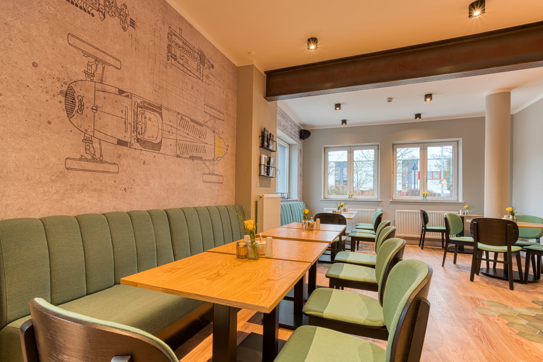 Vienna House Easy by Wyndham Ingolstadt restaurant breakfast area with seating in Ingolstadt, Other than US/Canada