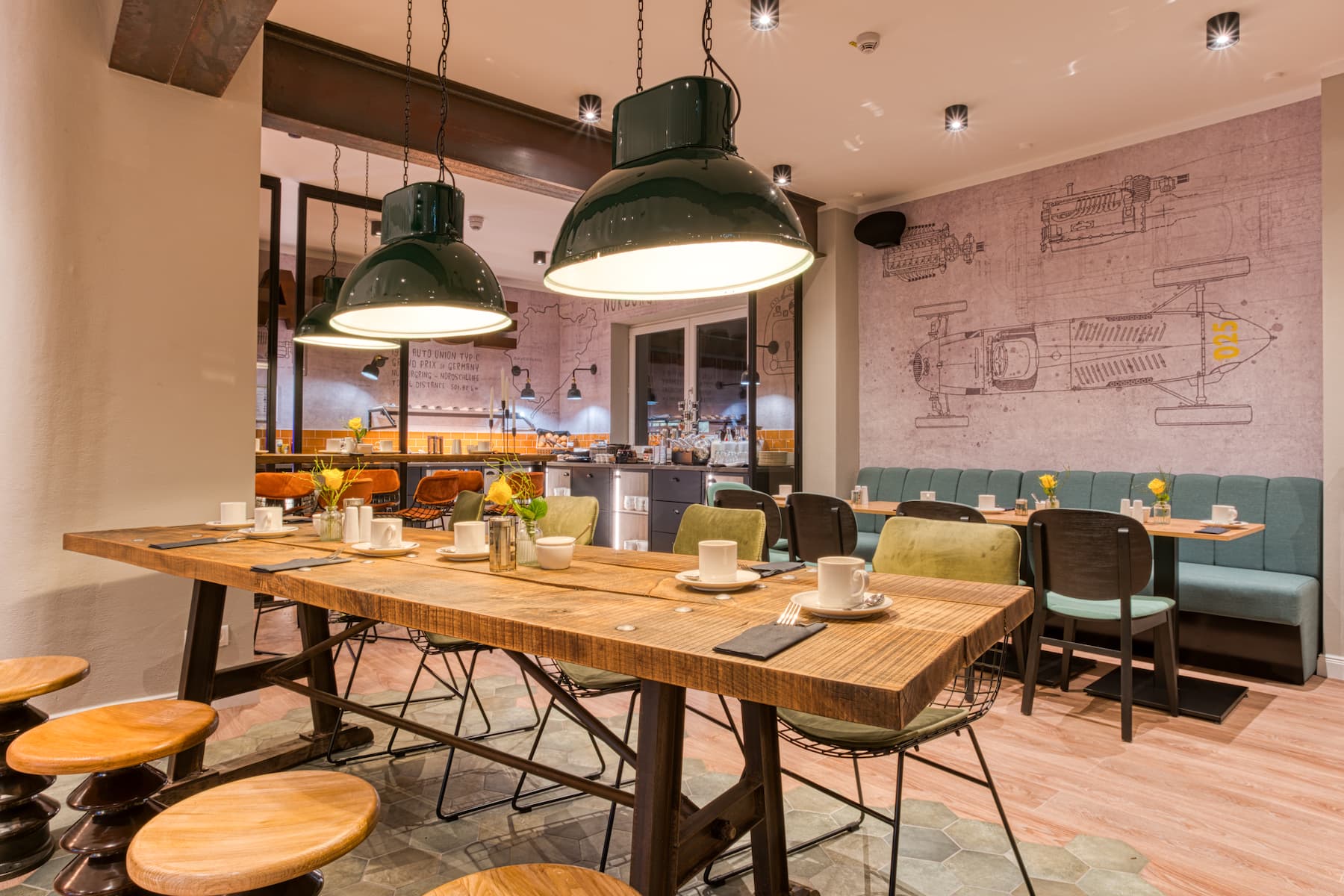 Vienna House Easy by Wyndham Ingolstadt restaurant breakfast area with seating in Ingolstadt, Other than US/Canada